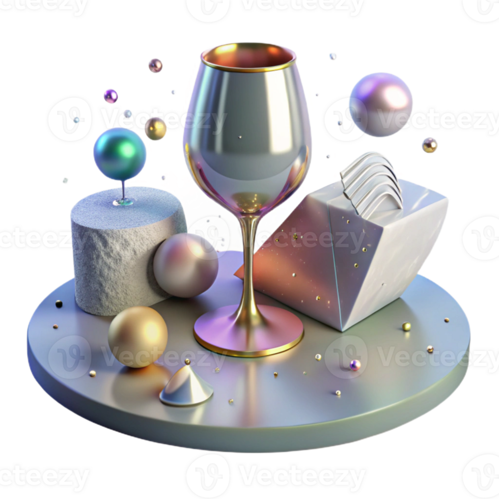 extraordinary vintage Shadow of Wine Glass with Stem Isolated professional png