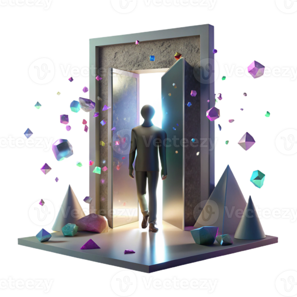 impressive modern Shadowy Figure in Doorway Transparent Background Cutout authentic png