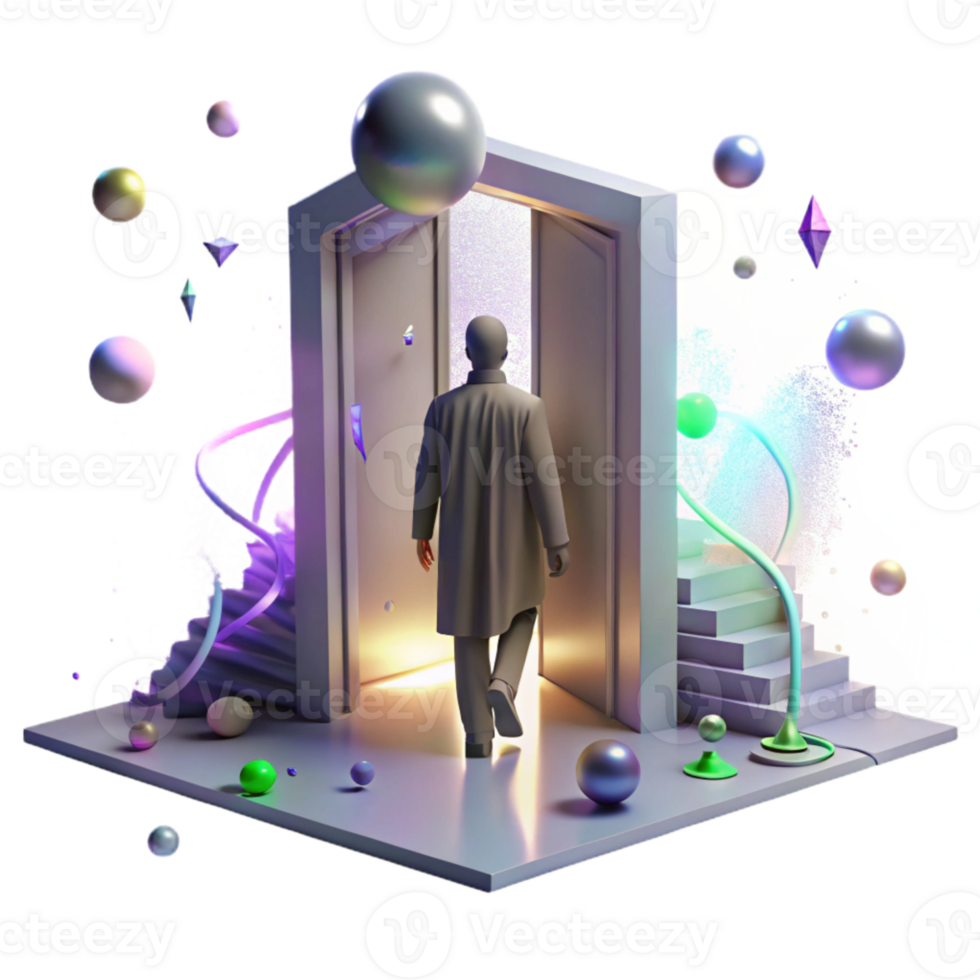 wonderful minimalist Shadowy Figure in Doorway Transparent Background Cutout genuine png
