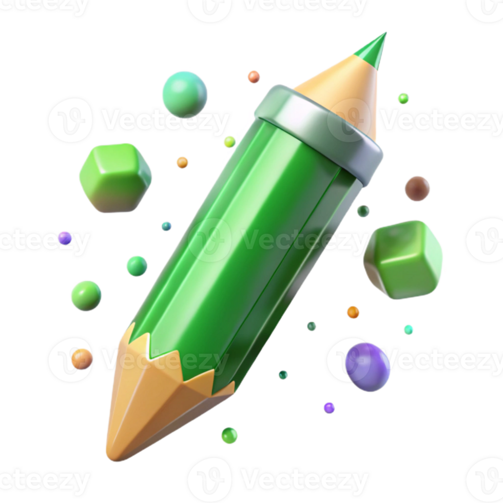 stunning creative Sharp Green Pencil with Transparent Background genuine png