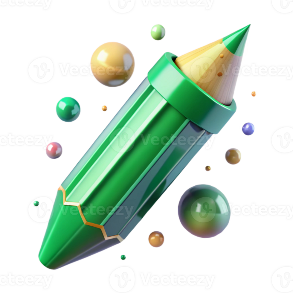 stunning traditional Sharp Green Pencil with Transparent Background premium png