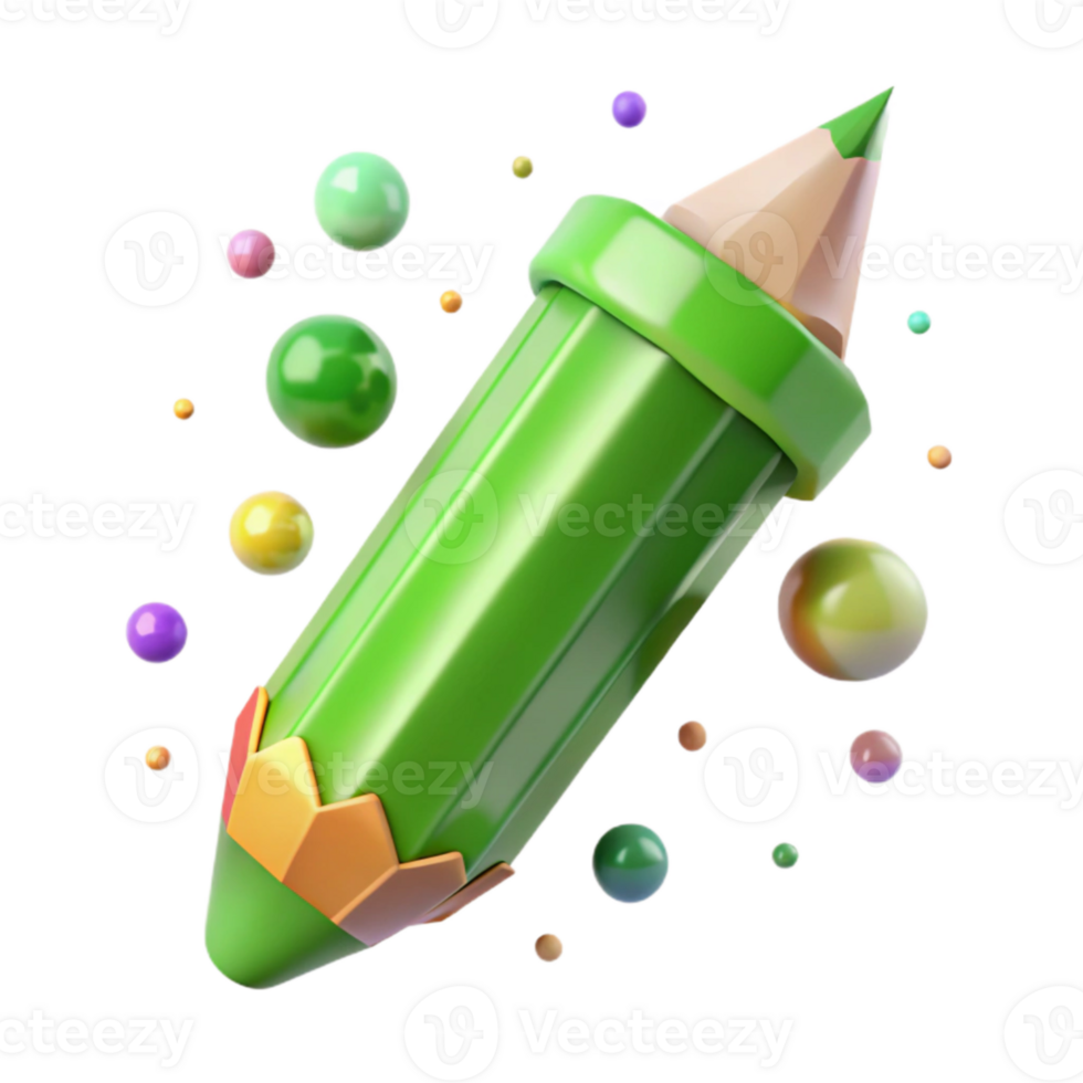 magnificent modern Sharp Green Pencil with Transparent Background detailed png