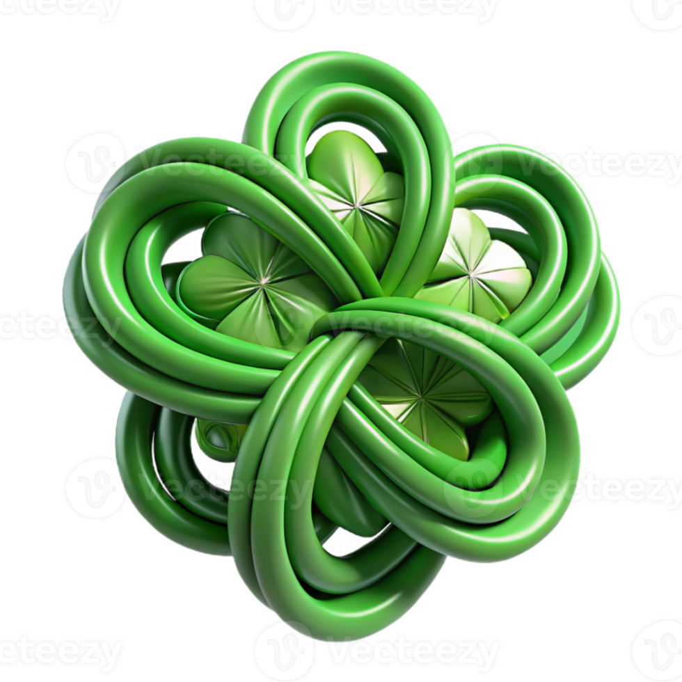 beautiful vintage Shamrock Green Interwoven Spirals Design Isolated Element detailed png