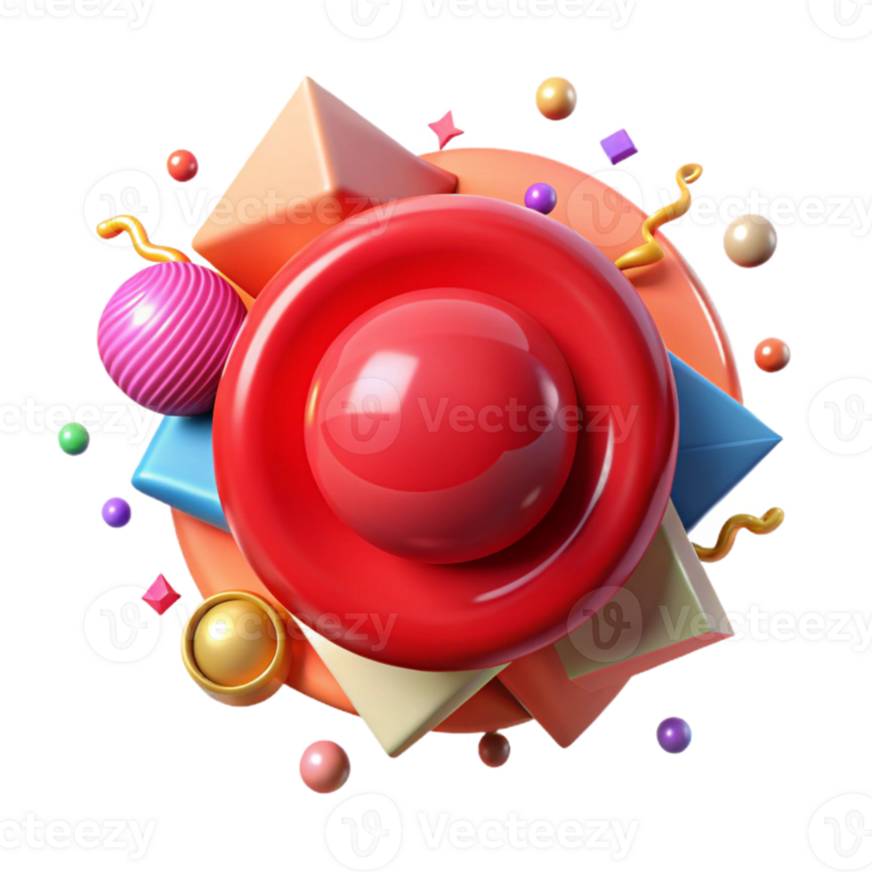vibrant rustic Shiny Red Button Isolated Cutout high resolution png