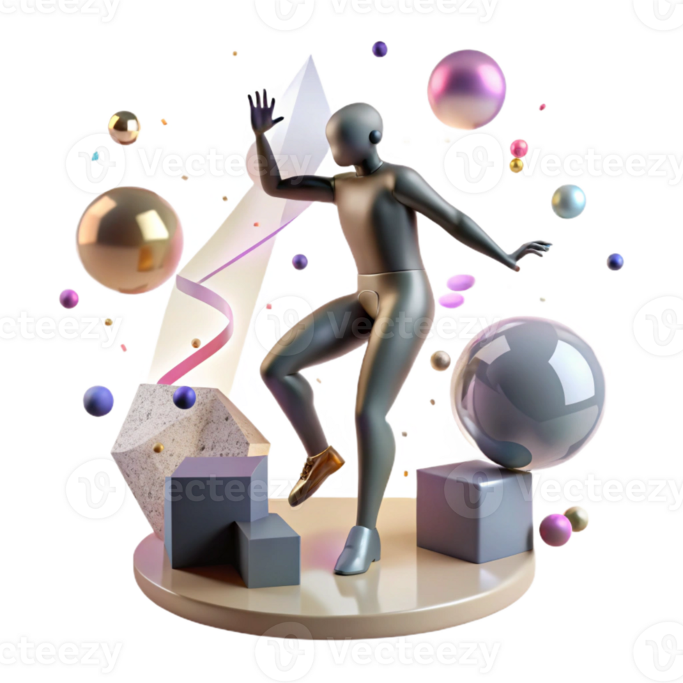 elegant abstract Silhouette of Dancing Figure with Shadow original png
