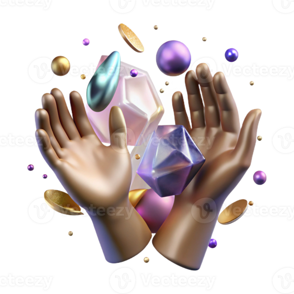 vibrant contemporary Silhouette of Healing Hands Cutout on Transparent Background premium png