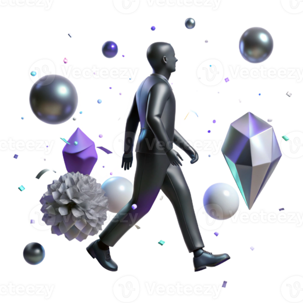 vibrant vintage Silhouette of Walking Figure with Shadow detailed png