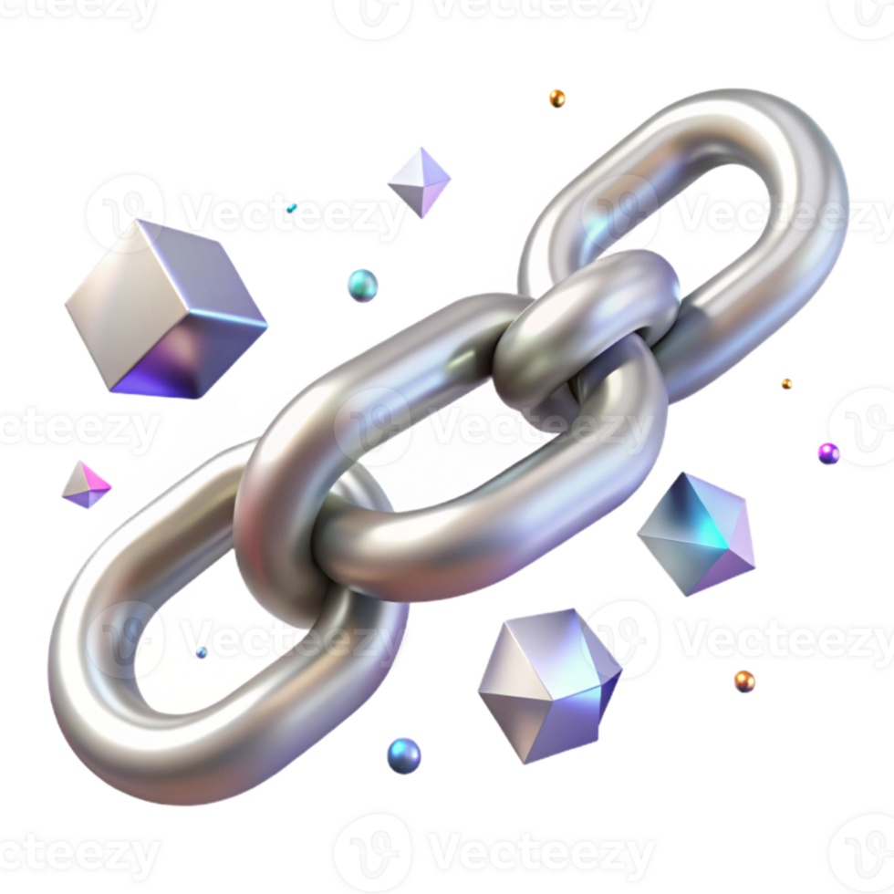 dramatic minimalist Silver Chain Isolated with Realistic Links png