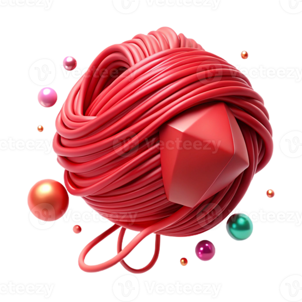 stunning traditional Silken Red Thread Isolated with Soft Lighting professional png
