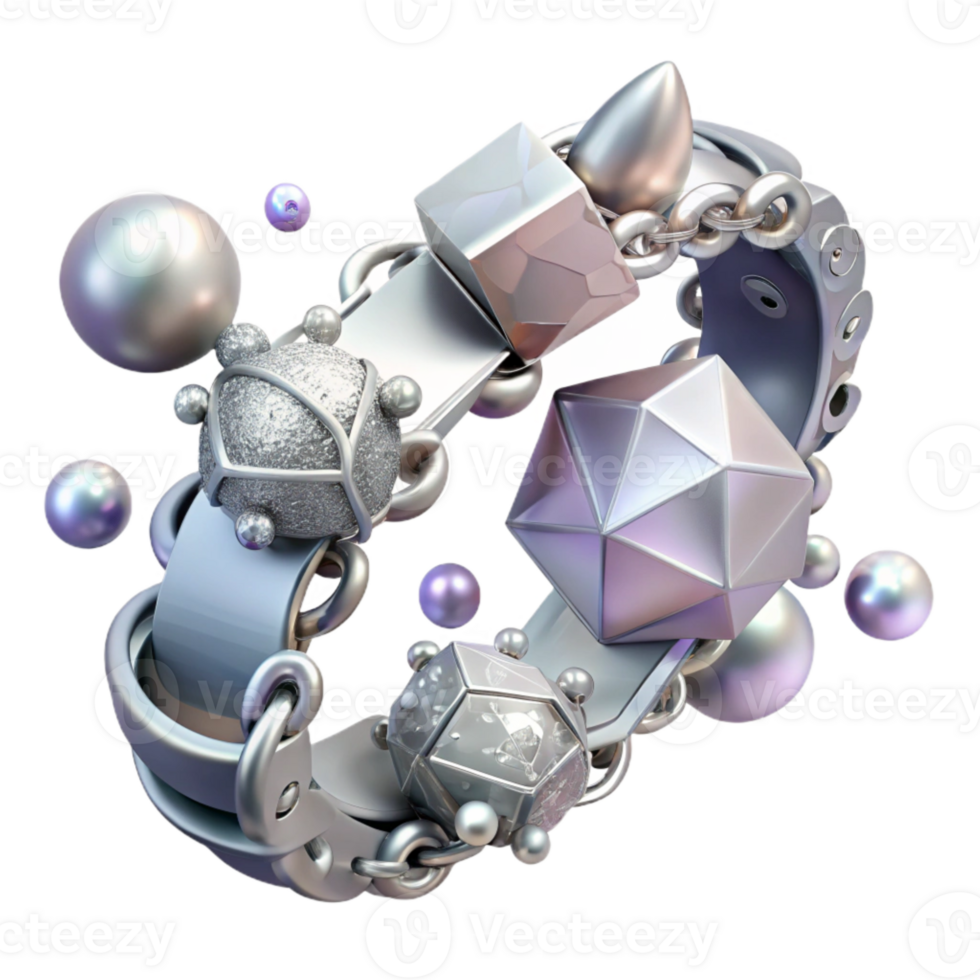 serene contemporary Silver Bracelet Delicate Design Transparent Background Cutout exclusive png