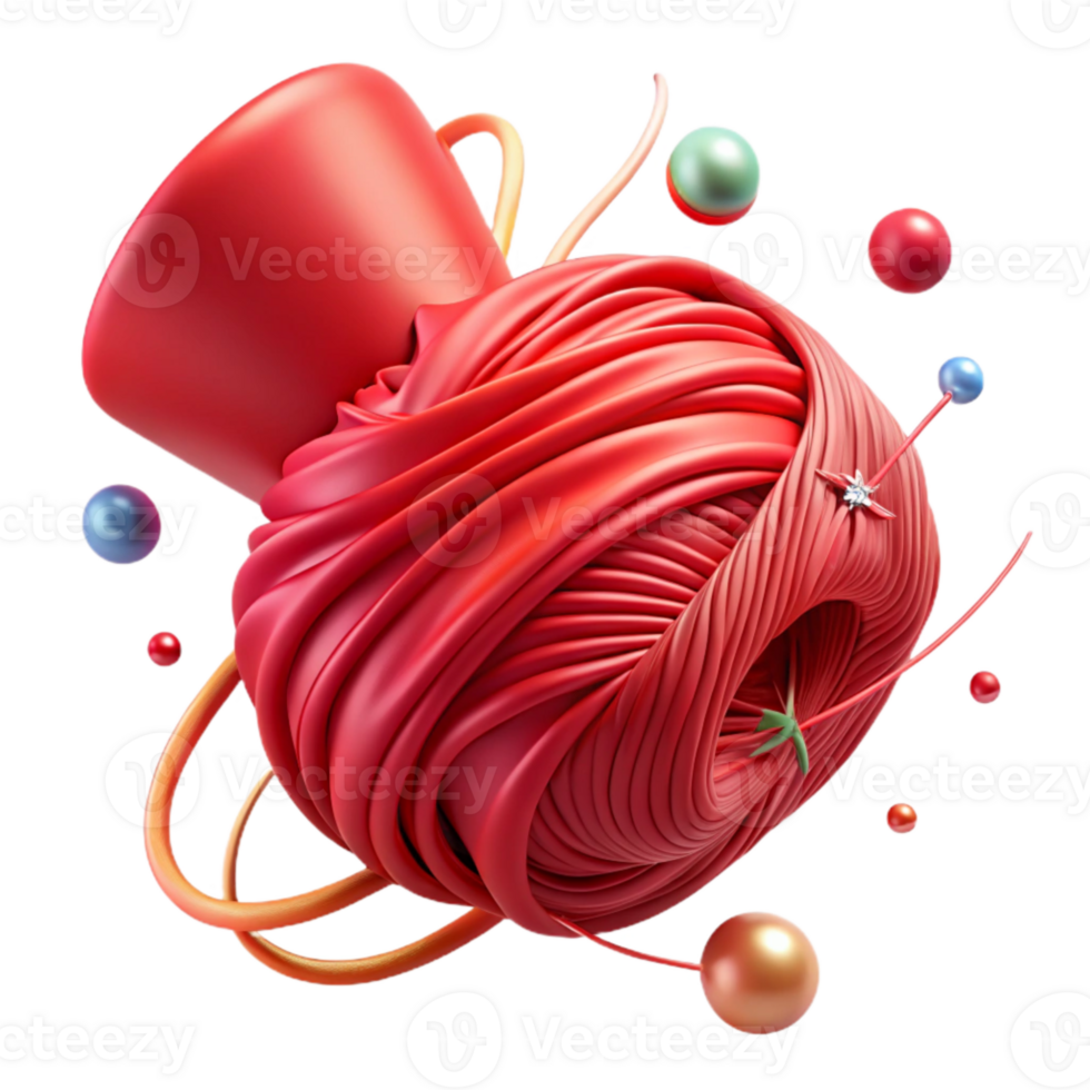 impressive creative Silken Red Thread Isolated with Soft Lighting genuine png
