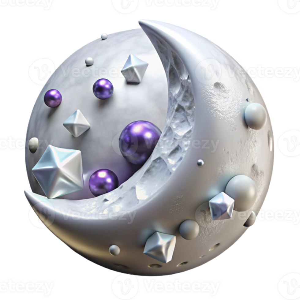 vibrant abstract Silvery White Moon Cutout original png