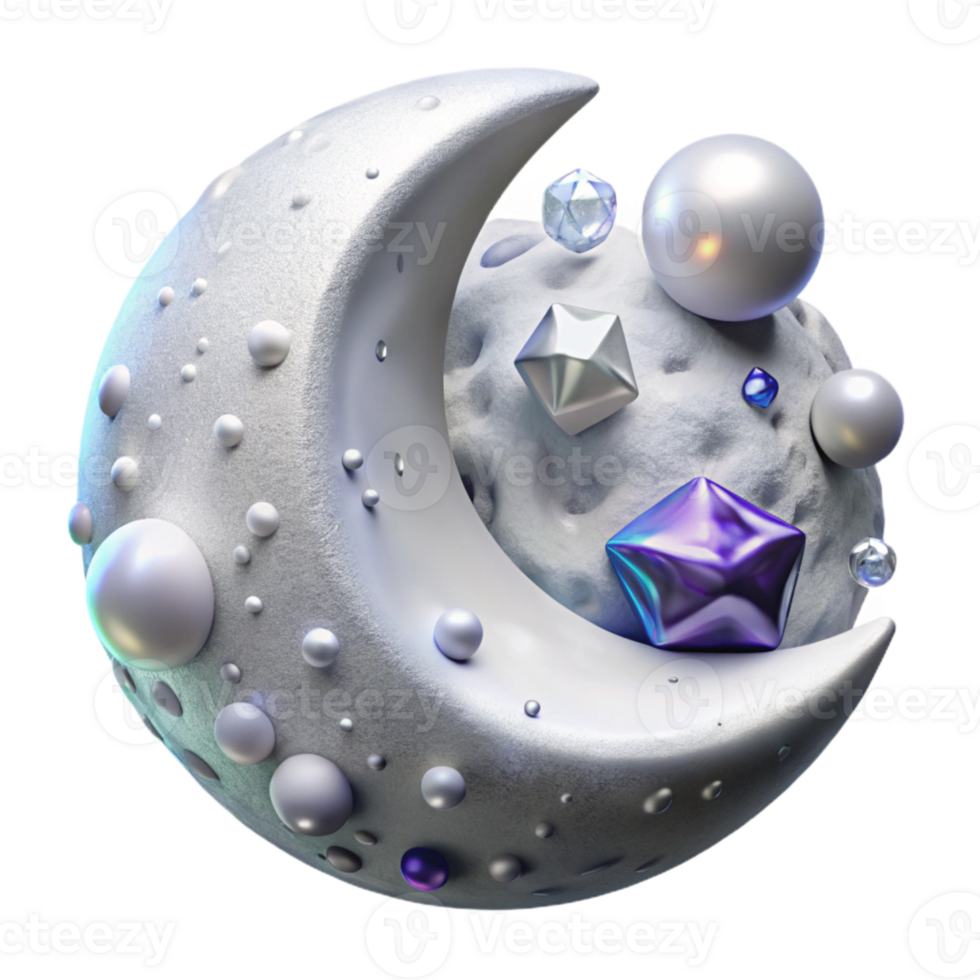 impressive abstract Silvery White Moon Cutout high quality png