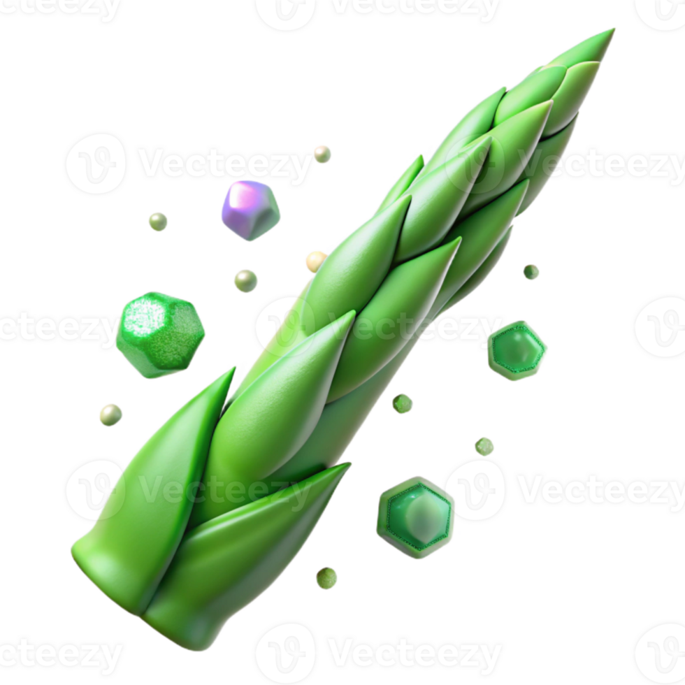 extraordinary creative Single Asparagus Spear Green Isolated premium png