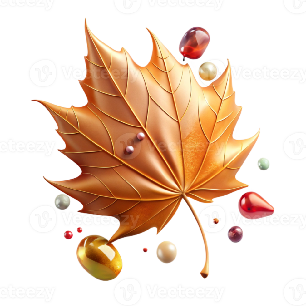wonderful vintage Single Autumn Leaf Falling Cutout Transparent Background original png