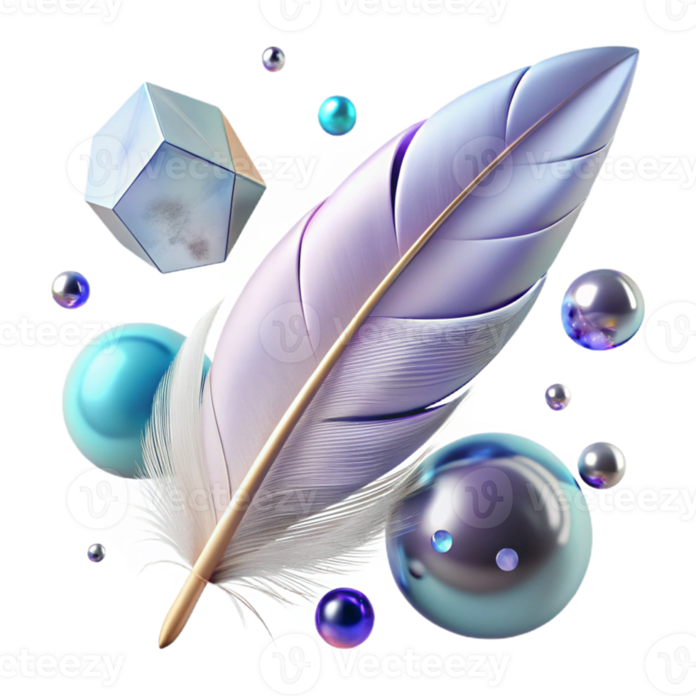 extraordinary modern Single Feather Floating Cutout Transparent Background original png