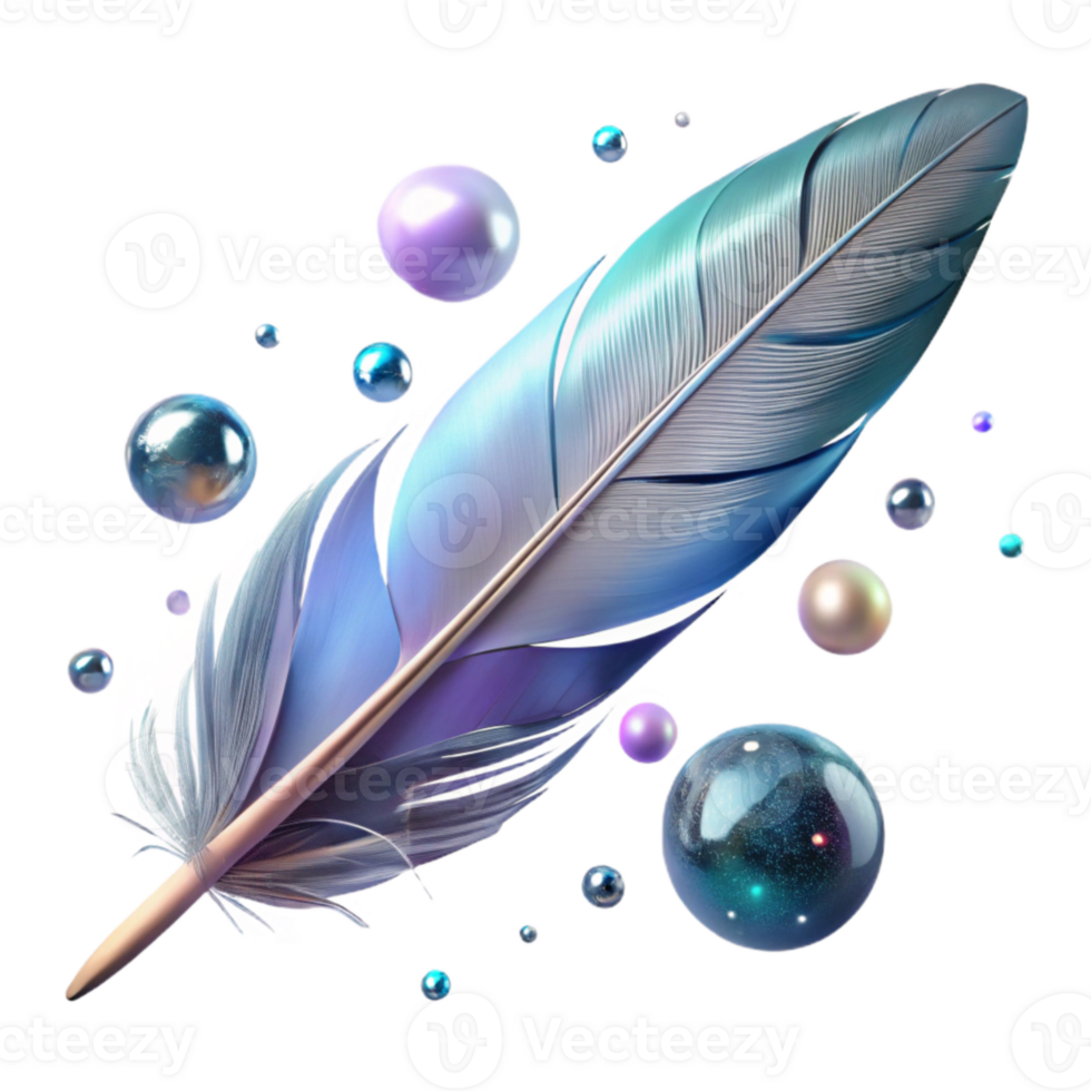 stunning rustic Single Feather Floating in Space Cutout Transparent Background original png