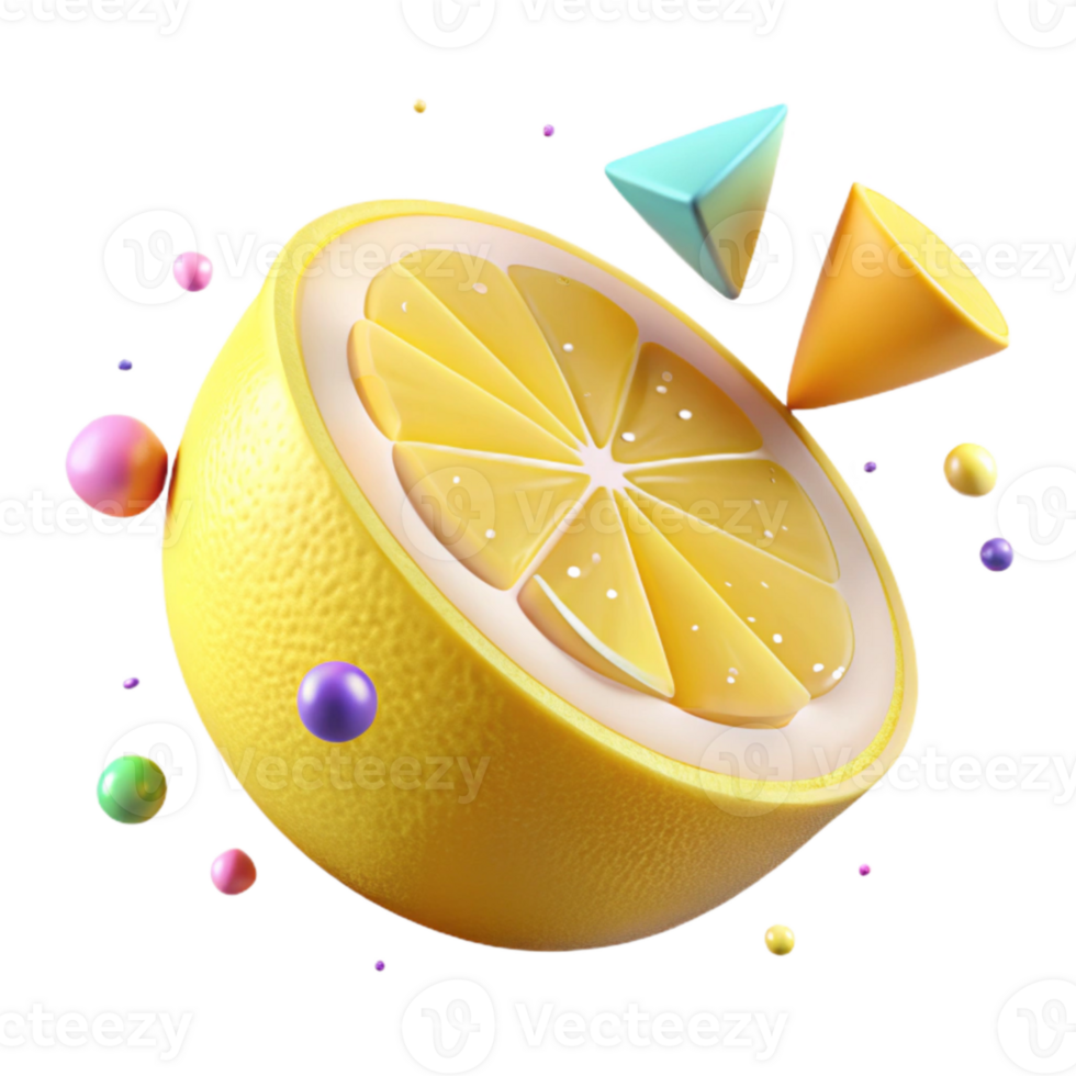 extraordinary classic Single Lemon Slice Cutout with Transparent Background png