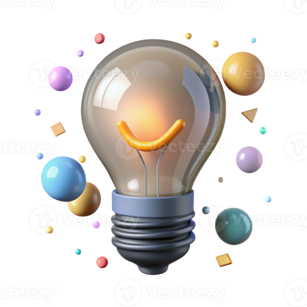 extraordinary traditional Single Light Bulb Cutout with Transparent Background premium png