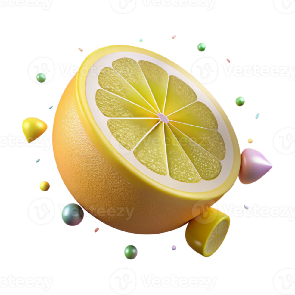 stunning artistic Single Lemon Slice Cutout with Transparent Background professional png