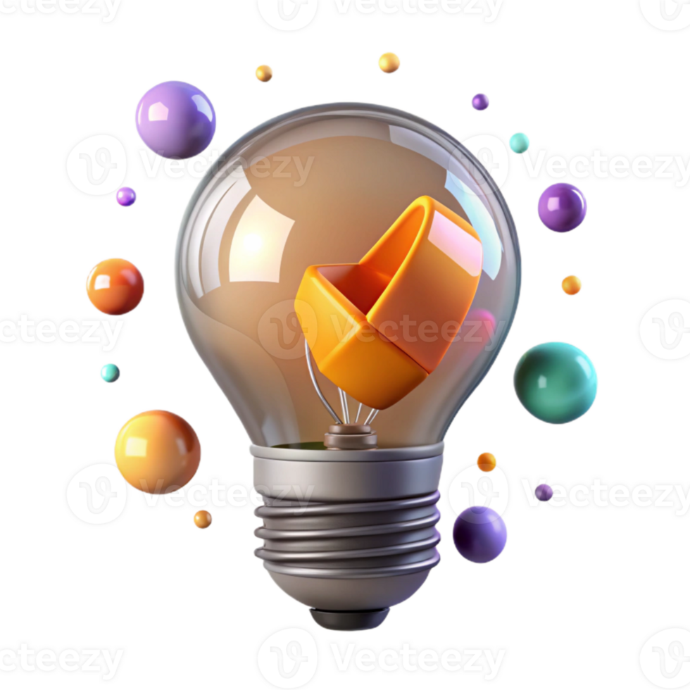 extraordinary minimalist Single Lightbulb with Filament Visible Isolated Element authentic png