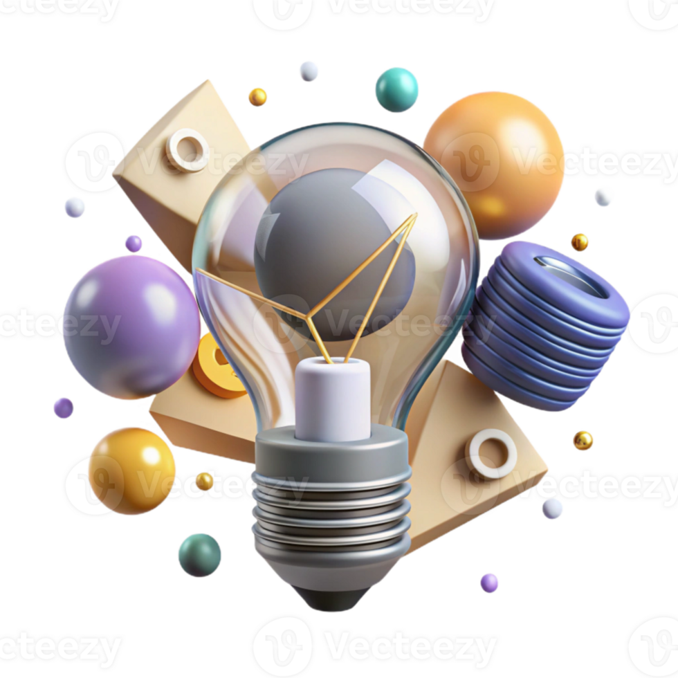 magnificent minimalist Single Lightbulb with Filament Visible Isolated Element high resolution png