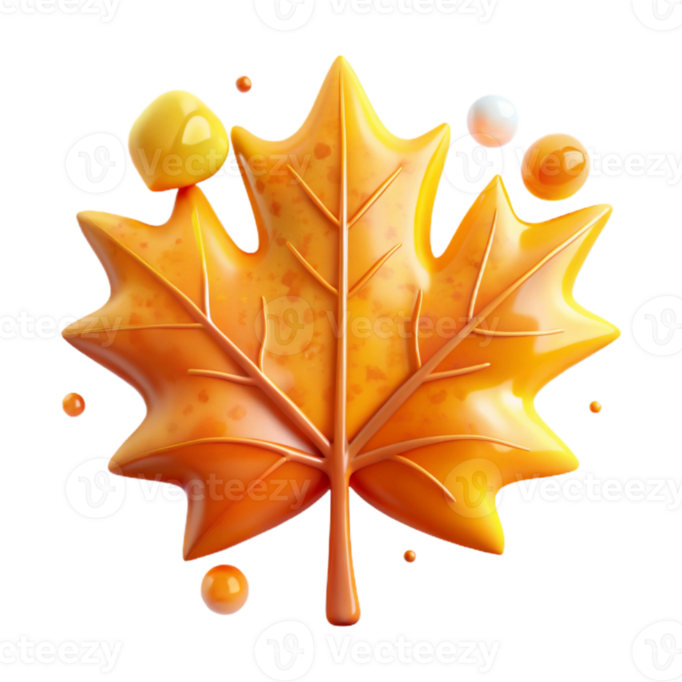 stunning classic Single Maple Leaf Yellow and Orange Gradient Cutout Element exclusive png