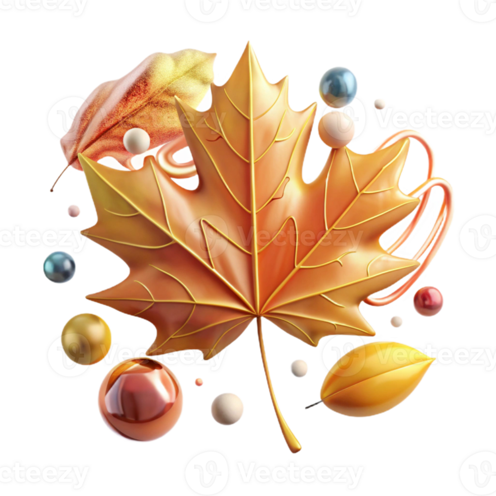 stunning classic Single Maple Leaf with Autumn Colors Transparent Background exclusive png
