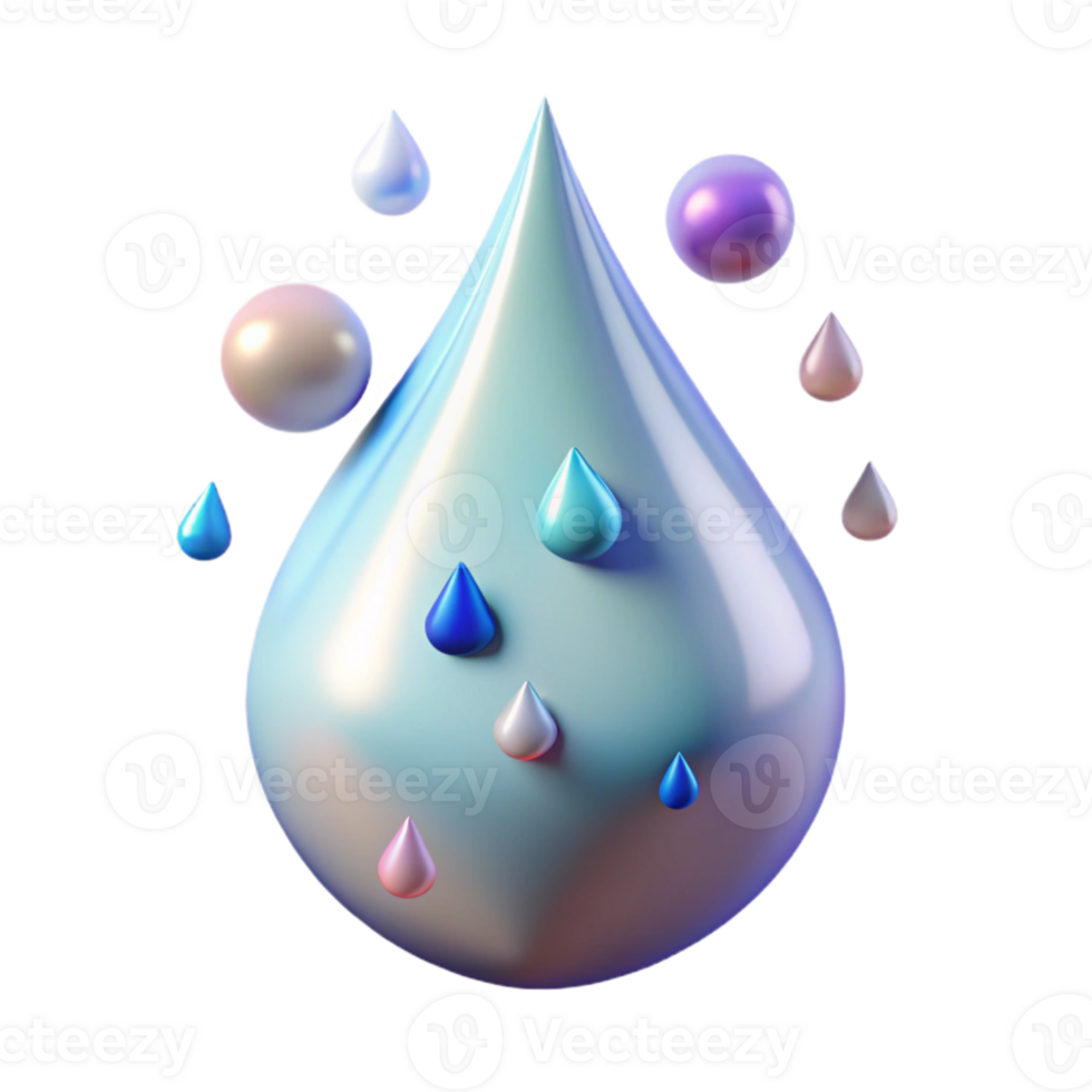 vibrant rustic Single Rain Drop Falling Isolated Cutout png