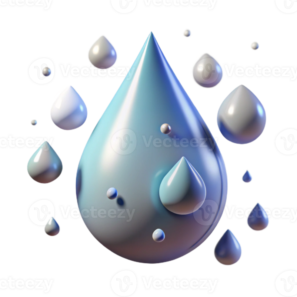 wonderful artistic Single Rain Drop Falling Isolated Cutout premium png