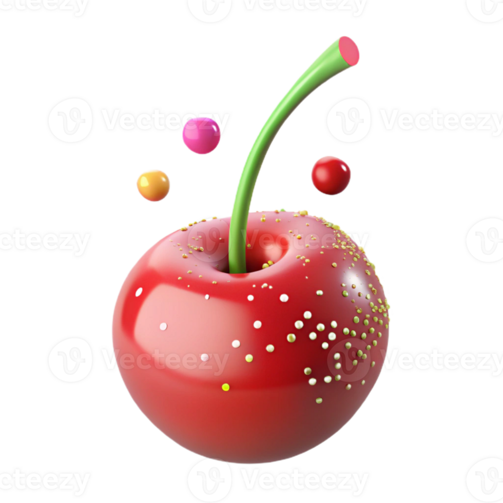 extraordinary classic Single Red Cherry with Stem Cutout exclusive png
