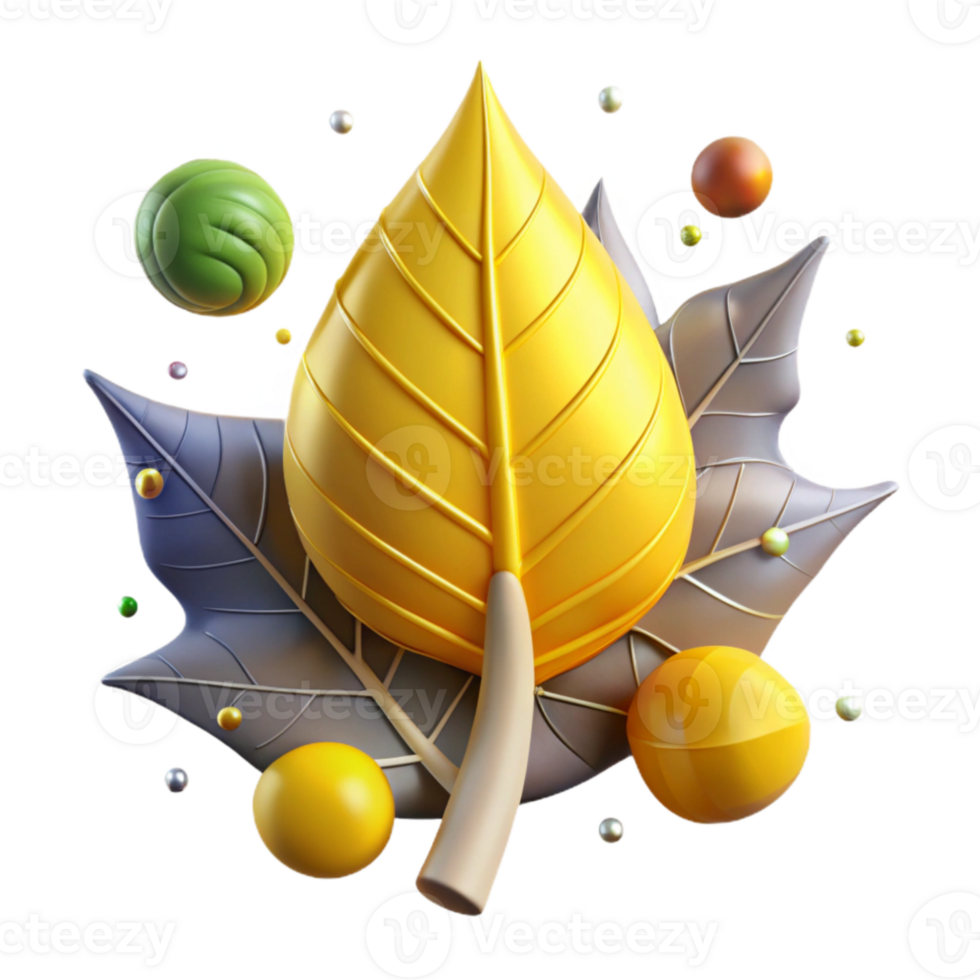 extraordinary artistic Single Yellow Leaf From Birch Tree Isolated Cutout authentic png