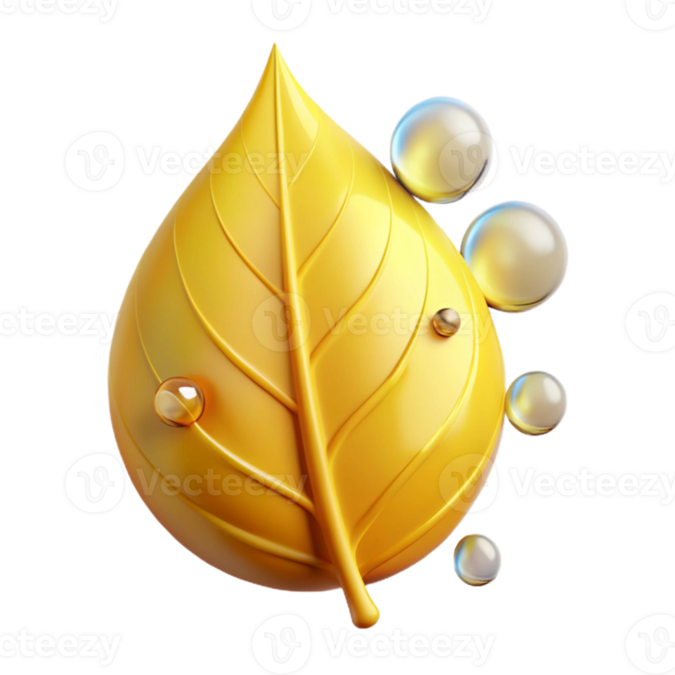 vibrant creative Single Yellow Leaf with Stem Transparent Background high resolution png
