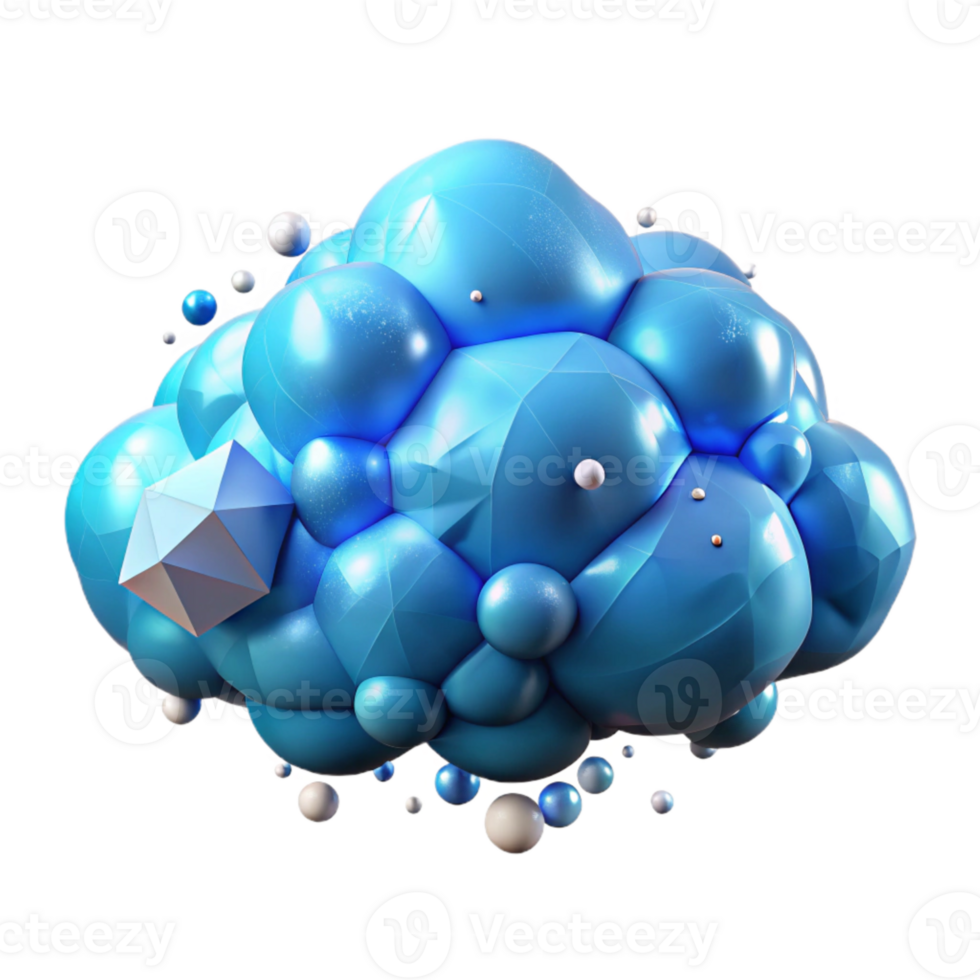 vibrant contemporary Sky Blue Cloud Formation Isolated Element with Transparent Background professional png