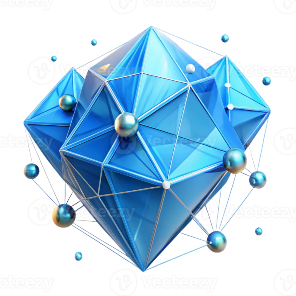dramatic minimalist Sky Blue Connected Diamonds Design with Transparent Background authentic png