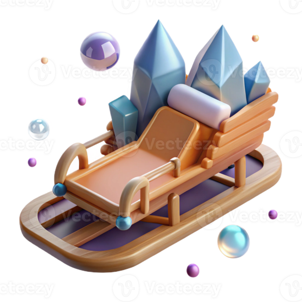 magnificent contemporary Sled with Wooden Runners Isolated on Transparent Background genuine png