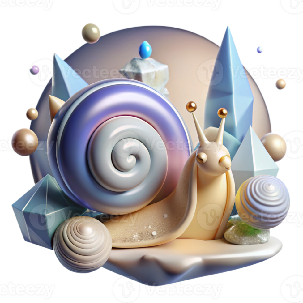 beautiful abstract Snail Cutout with Spiral Shell original png