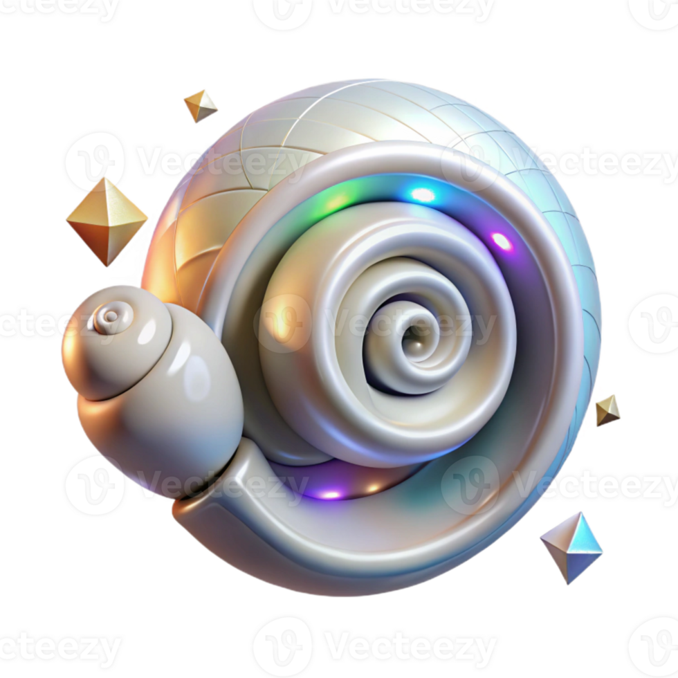 serene artistic Snail Shell Spiral Pattern Isolated on Transparent Background high quality png