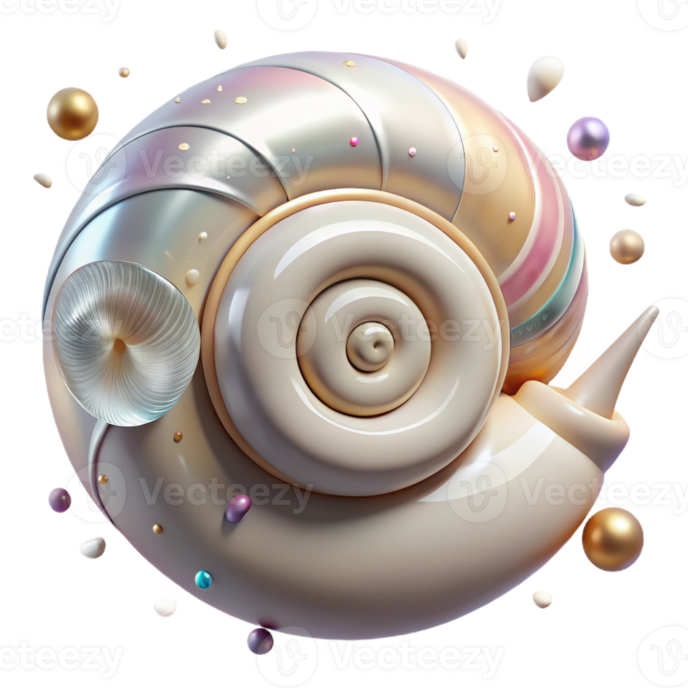 beautiful creative Snail Shell Spiral Pattern Isolated on Transparent Background high quality png