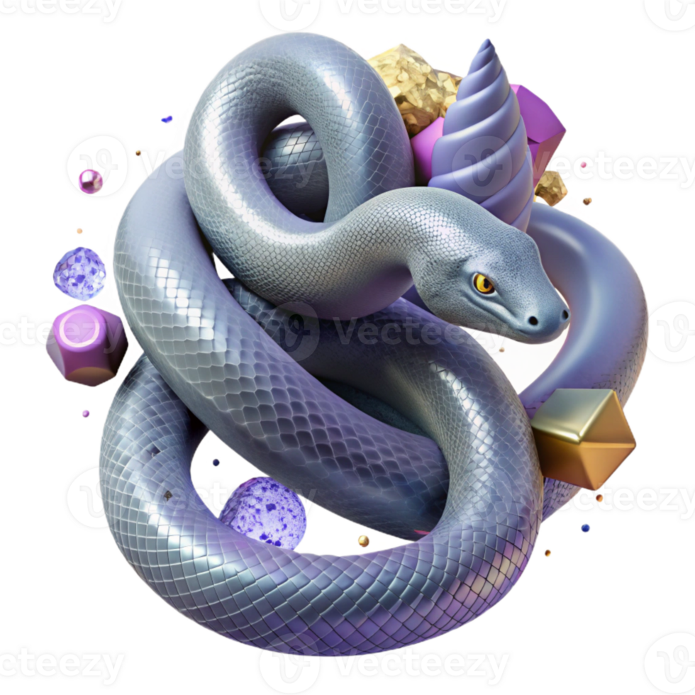 beautiful abstract Snake Coiled Up Cutout with Transparent Background exclusive png