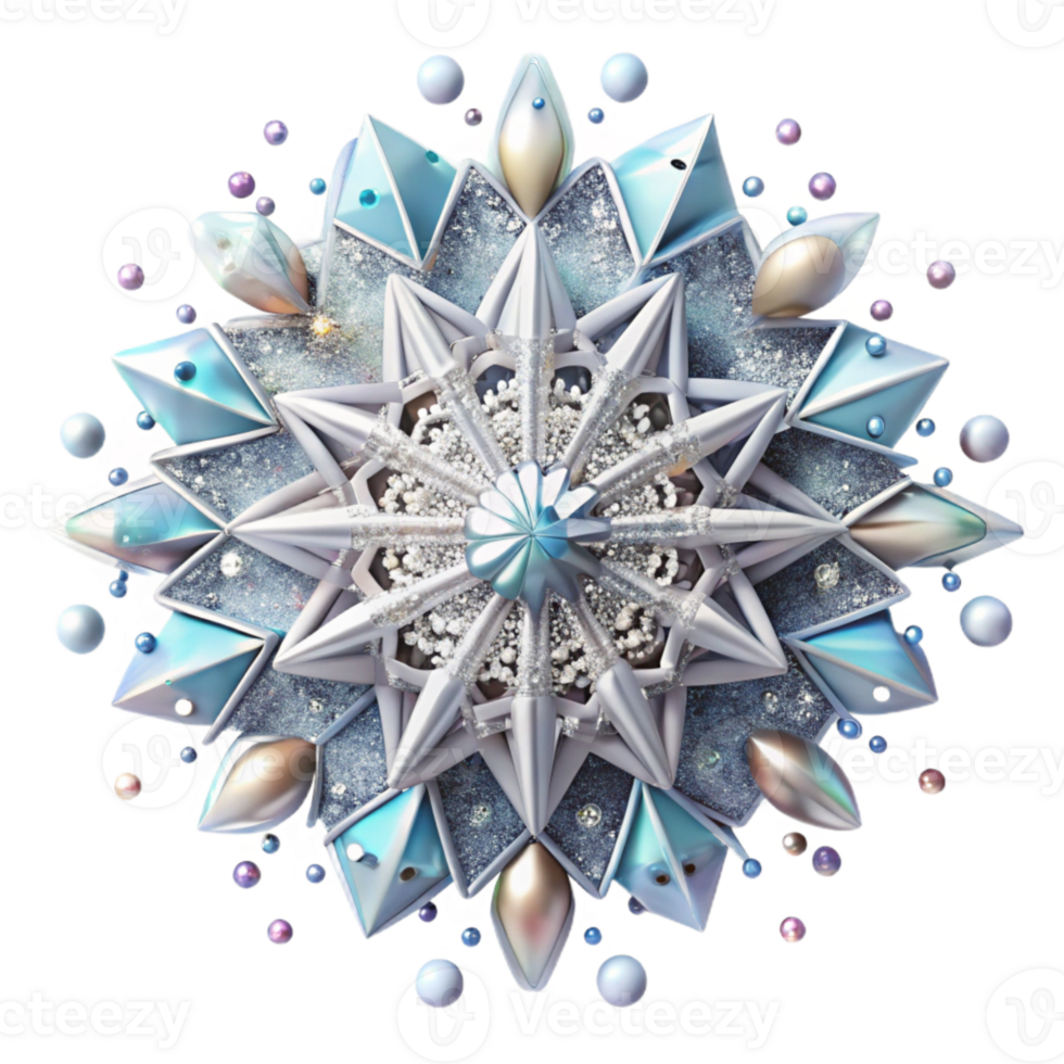 vibrant abstract Snowflake Intricate Design Transparent authentic png