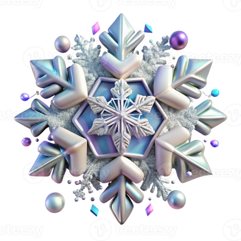 impressive artistic Snowflake Isolated with Intricate Design authentic png