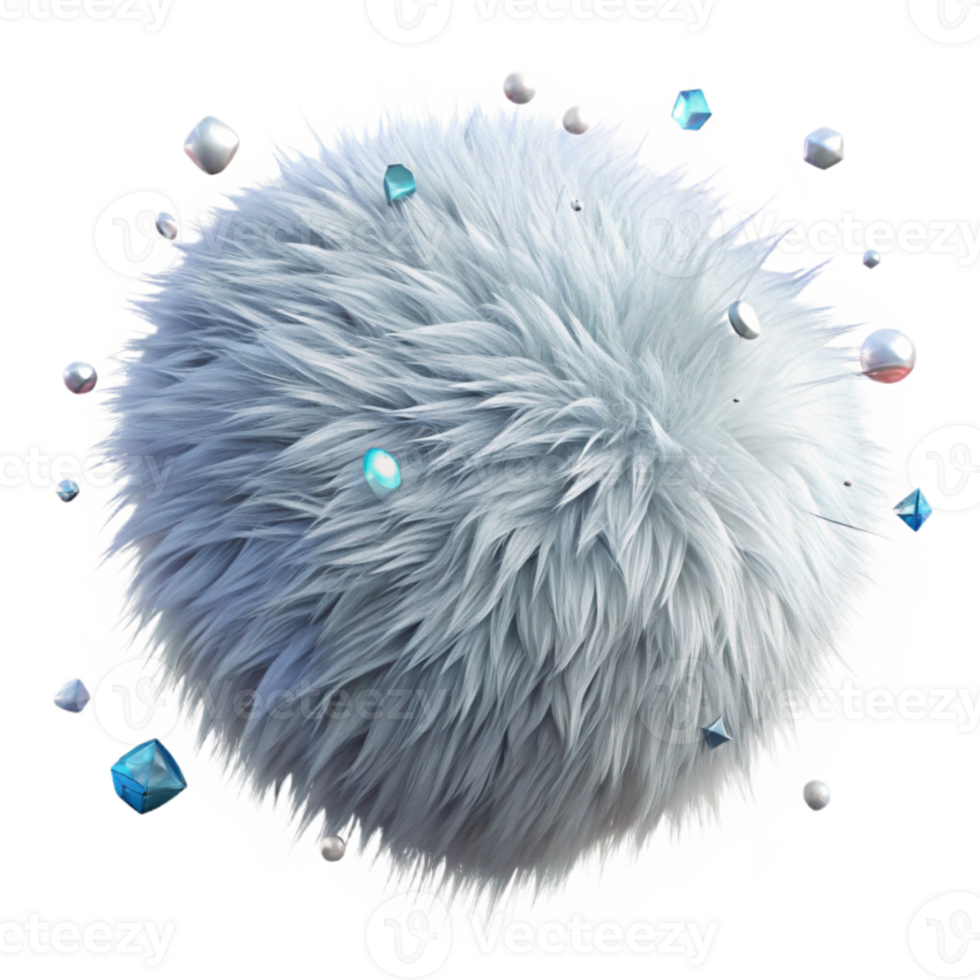 elegant artistic Snow White Fur Texture Isolated with Transparent Background and Soft Feel premium png