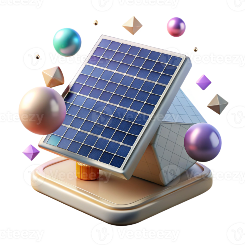 elegant modern Solar Panel Array Transparent Background png