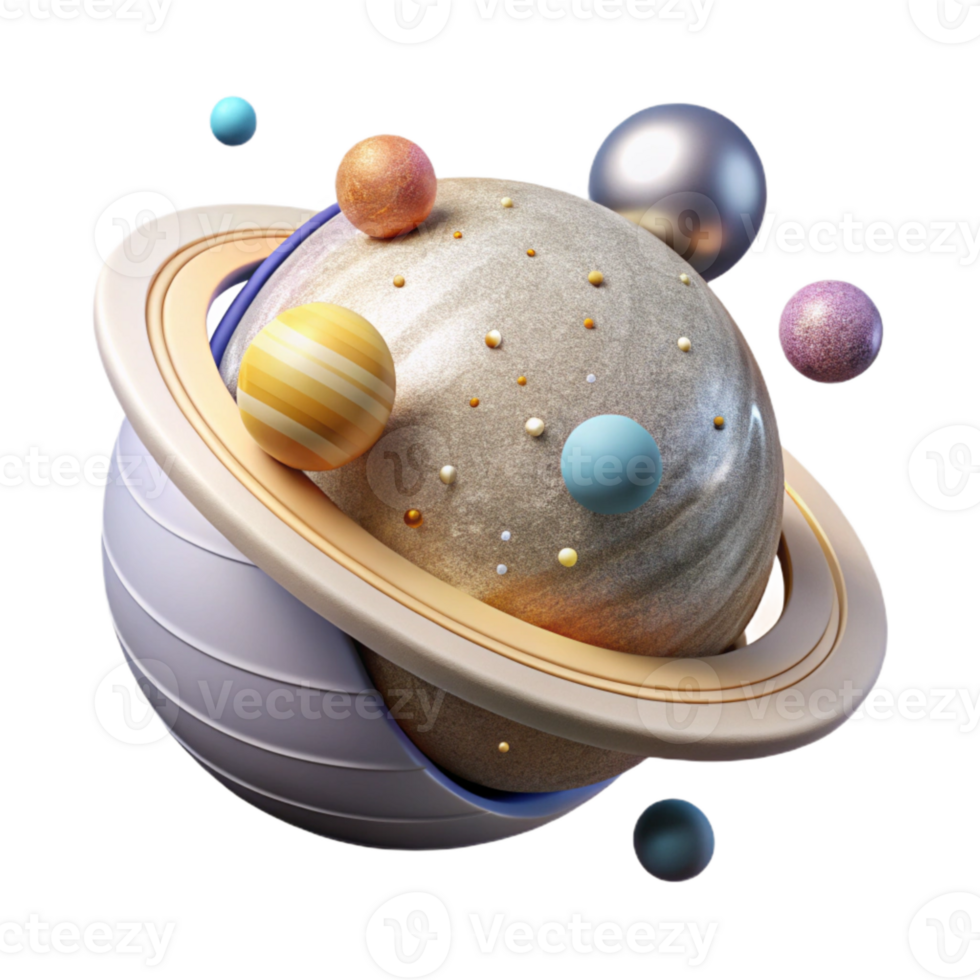 beautiful vintage Solar System Cutout with Accurate Orbital Paths authentic png