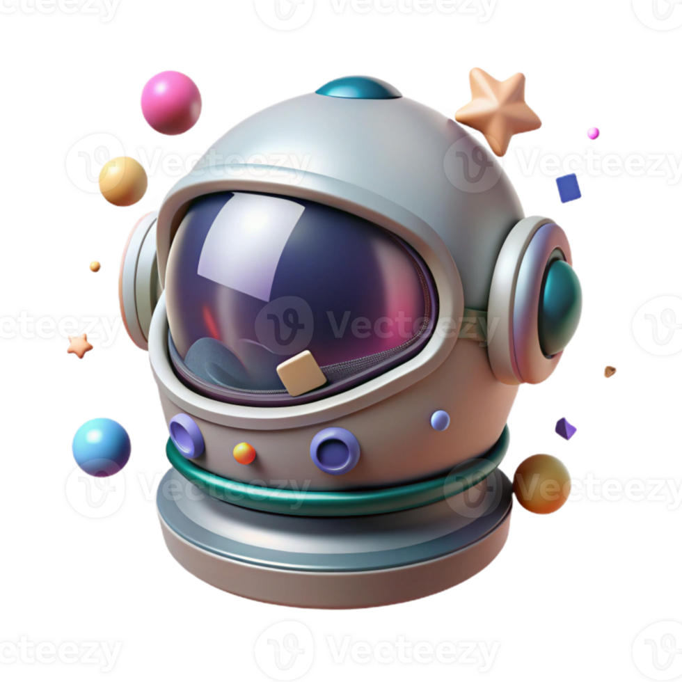 beautiful contemporary Space Helmet Front View Isolated Element authentic png