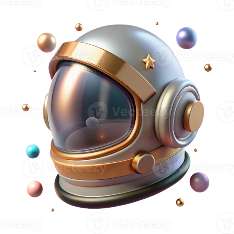 vibrant artistic Space Helmet with Reflective Visor Element exclusive png