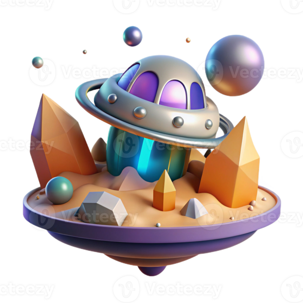 elegant abstract Space Probe Landing on Alien Planet Cutout with Surface Detail high quality png