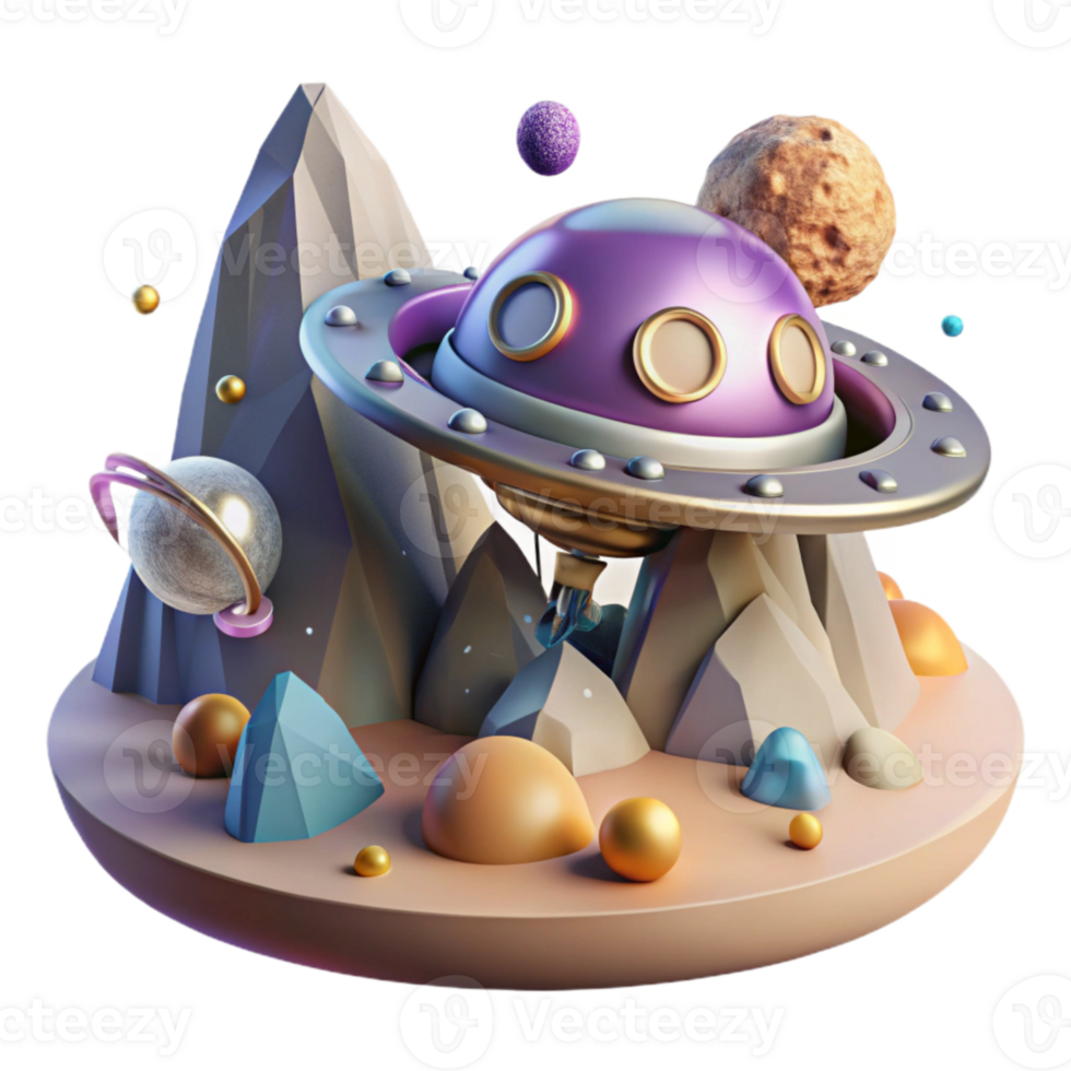 elegant modern Space Probe Landing on Alien Planet Cutout with Surface Detail genuine png