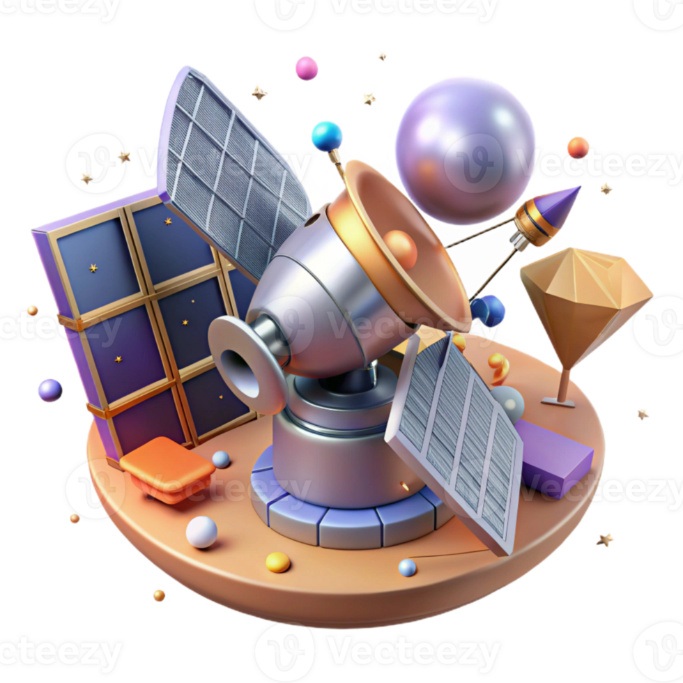 impressive artistic Space Probe Deploying Instruments Cutout with Solar Panels authentic png